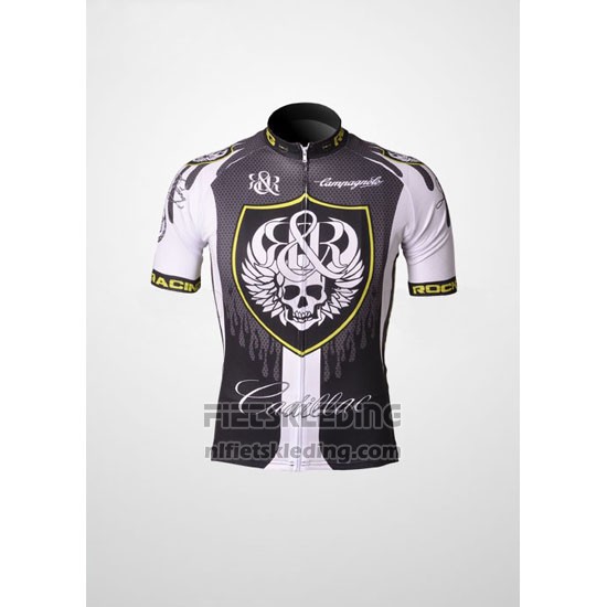 2010 Fietskleding Rock Racing Zilver en Wit Korte Mouwen en Koersbroek